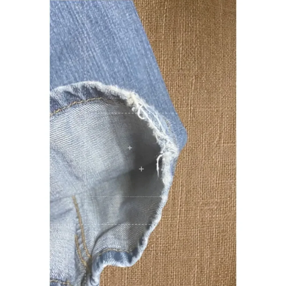 Levi Straight Relaxed Mens W44 L32 Distressed Garage Grunge Workwear Denim Jeans